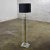 Vintage Mid-Century Modern Art Deco or Hollywood Regency Floor Lamp Lucite and Brass Plate Black Shade For Sale - Image 11 of 17