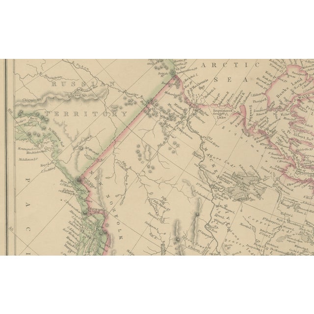 Paper Antique Map of British North America, 1860 For Sale - Image 7 of 11