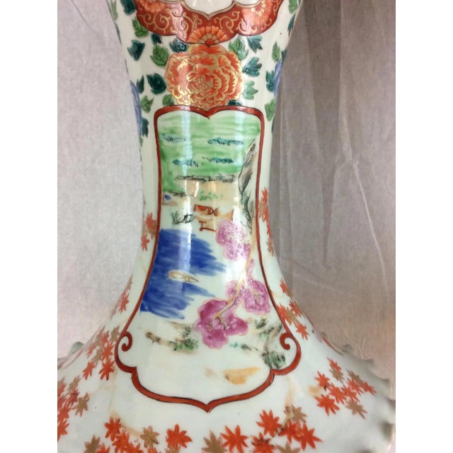 Japanese Pair of Large 19th Century Japanese Imari Porcelain Floor Vases, Meiji Period For Sale - Image 3 of 13
