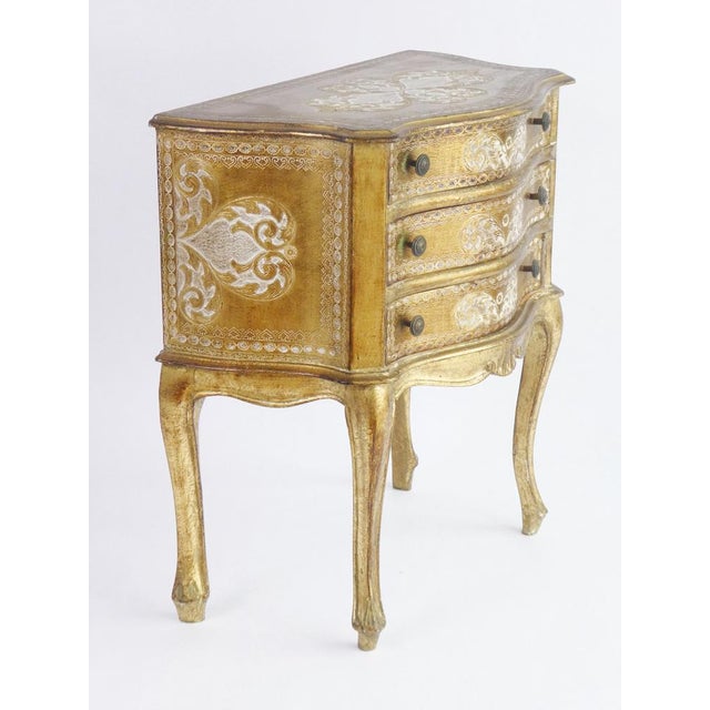 Italian Florentine Gilt Wood Chest of 3 Drawers, 1960s For Sale - Image 9 of 11