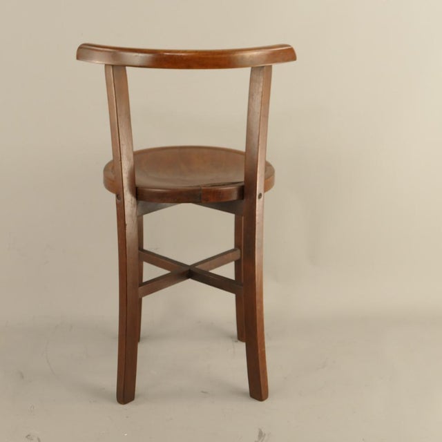 Contemporary Viennese Beech Bistro Chair with Curved Top Rail & X-Stretcher, Austria, 1930s For Sale - Image 3 of 11