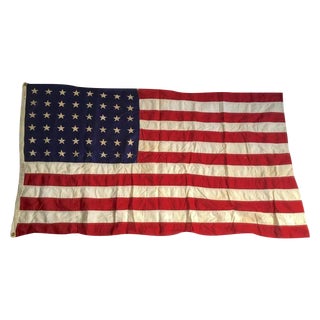 Vintage Worn 48 Star American Flag For Sale