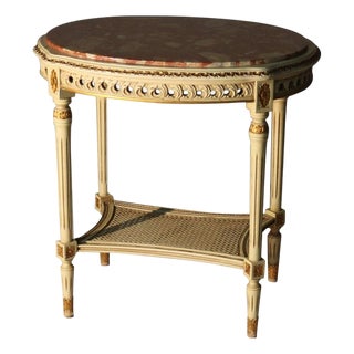 Antique French Louis XVI Gilt Wood & Rouge Marble Stand C1930 For Sale