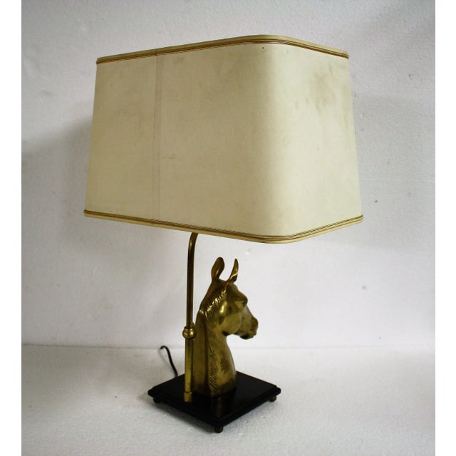 Mid-Century Modern Brass Horse Head Table Lamp, 1970s For Sale - Image 3 of 14