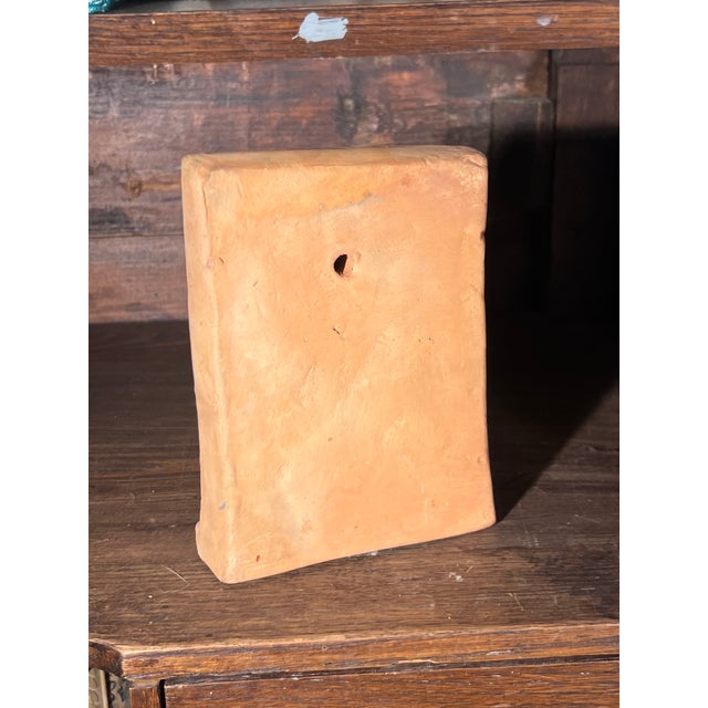 Antique Handmolded Rare Terracotta Plaque Depicting Babylonian Goddess Ishtar or Lilith For Sale In Palm Springs - Image 6 of 9
