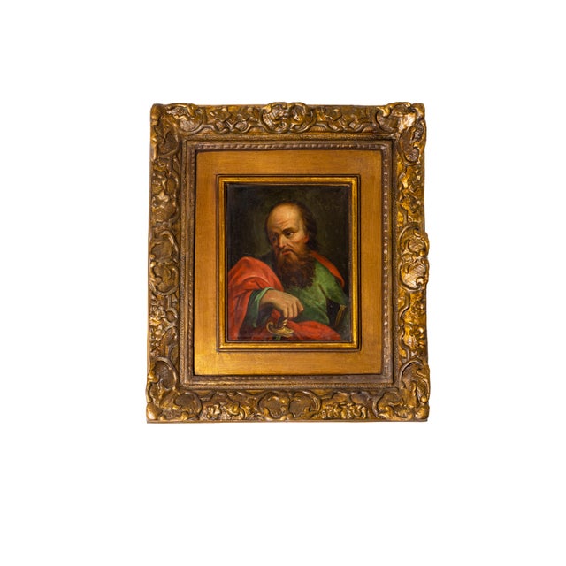 Italian Artist, Saint Paul, Oil on Copper, 18th Century, Framed For Sale - Image 6 of 6