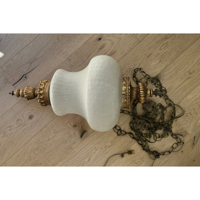 Glass 1940s Large and Rare Hollywood Regency Pendant Light For Sale - Image 7 of 7