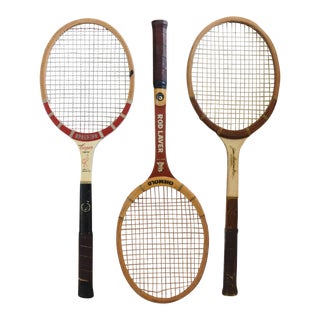 Vintage Designer Decorative Sport Tennis Racquets - Set of Three For Sale