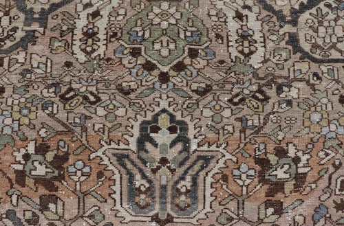 Square Antique Persian Bakhtiari Rug With Central Medallion Design Rugs