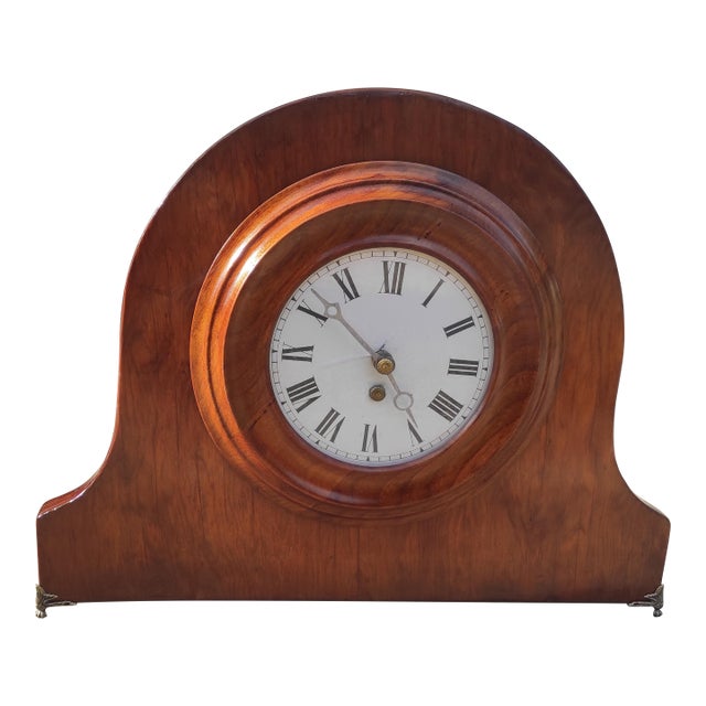 Vintage 1950s Mantel Clock – Fully Restored | Shellac Finish | Quartz Movement For Sale