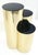 Triptych Round Cylinder Brass Finish Multi Level Pedestal Stand Table For Sale - Image 15 of 15