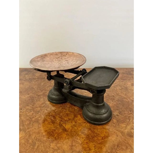 1900 - 1909 Edwardian Iron and Copper Scales & Original Iron Weights, 1900s, Set of 5 For Sale - Image 5 of 7