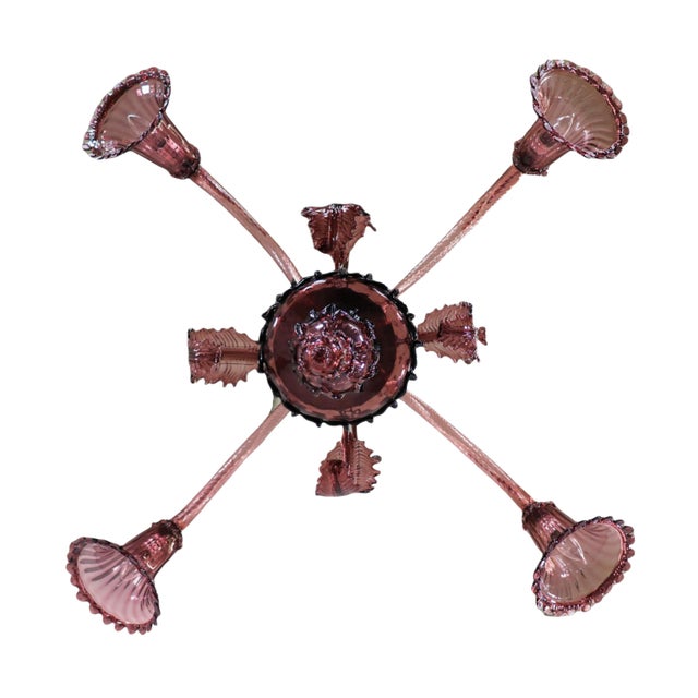 Large Mid-Century Aubergine Murano Chandelier in the Manner of Ercole Barovier For Sale - Image 14 of 16