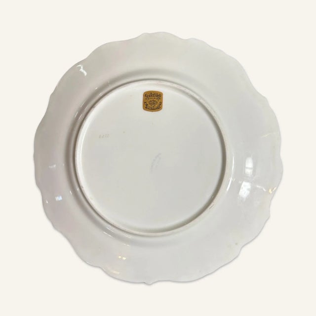 English Mid 20th Century Crown Sutherland Dinner Plates With Floral Decoration- Set of 12 For Sale - Image 3 of 5