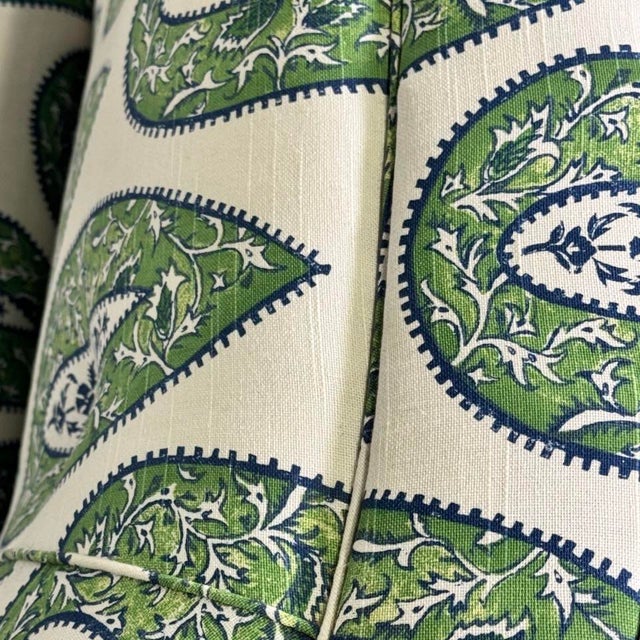 Kelly Green Modern Sofa in Bindi Kelly Paisley For Sale - Image 8 of 10