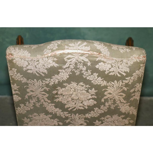 Antique French Walnut Armchairs with Silk Damask, 1880s, Set of 2 For Sale - Image 10 of 18