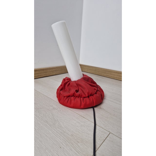 Cloche Table Lamps in Red and Black Fabric by De Pas Durbino & Lomazzi for Sirrah, 1982, Set of 2 For Sale - Image 11 of 18