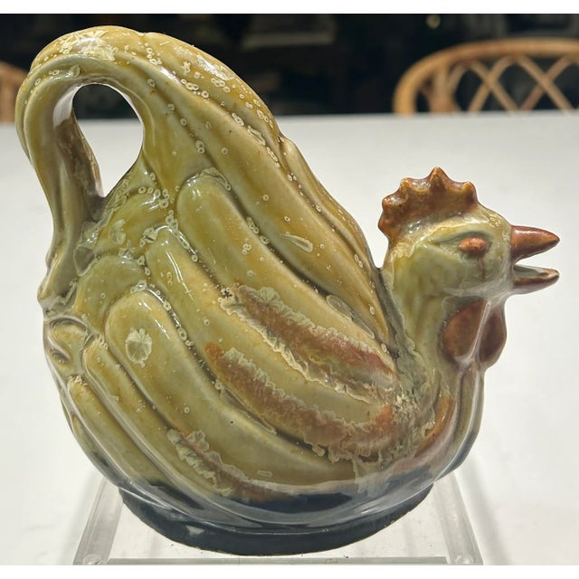 Vintage Brutalist Folk Art Studio Pottery French Hen For Sale - Image 9 of 12