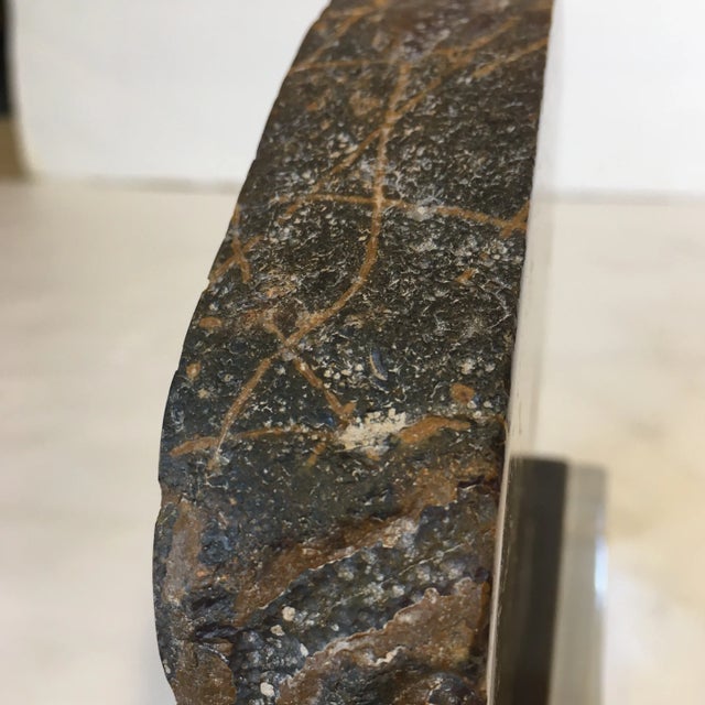 Natural Sliced Agate on Glass - Block Base For Sale - Image 10 of 13
