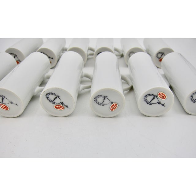 White 1950s Lagardo Tackett White Porcelain Espresso Cup & Saucer Set of 12 For Sale - Image 8 of 11