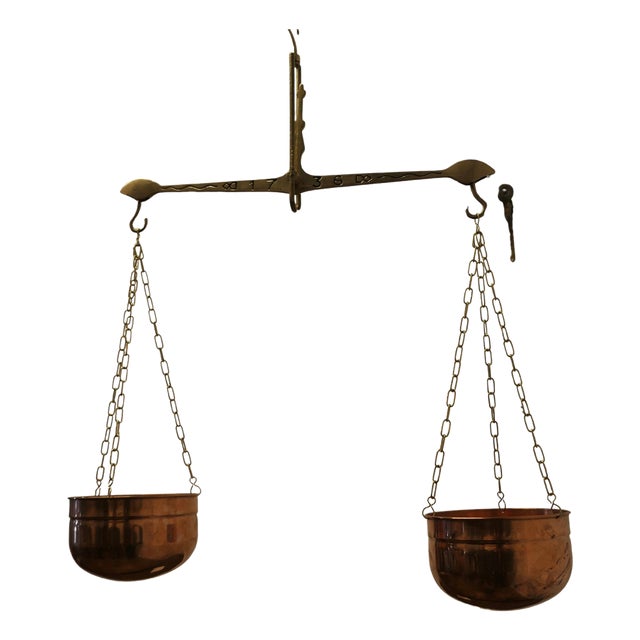 Vegetable Garden Scales in Copper and Brass, 1960s For Sale