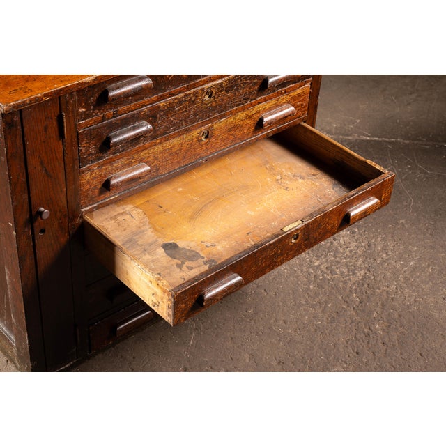 Early 20th Century Oak Flat File Cabinet With Side Storage For Sale - Image 9 of 15
