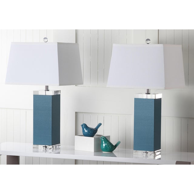 27 Inch H Leather Table Lamp in Light Blue a Pair Chairish
