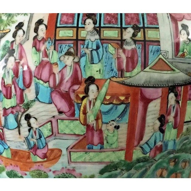 Ceramic Antique Chinese Large Famille Rose Vase with Lid For Sale - Image 7 of 13