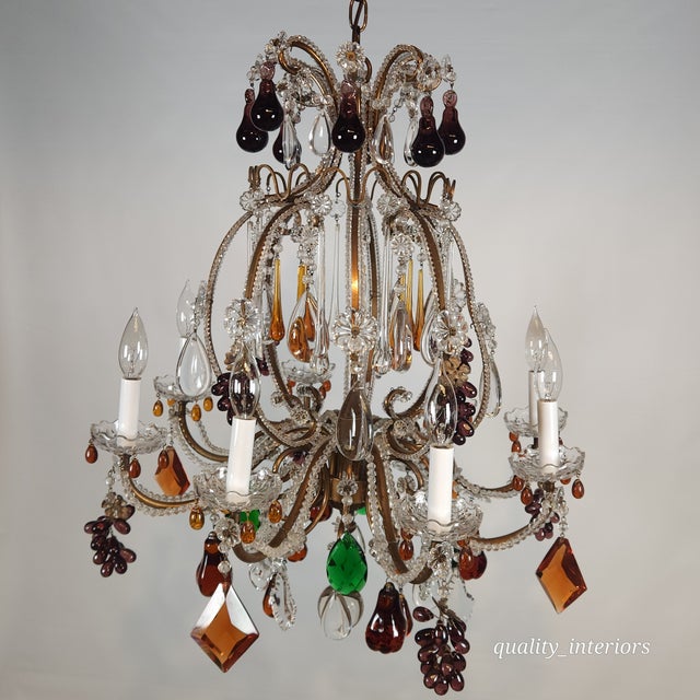 Traditional Venetian Ended Fruit Chandelier For Sale - Image 3 of 11