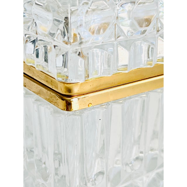 1950s Large Mid Century French Crystal Casket Jewelry Box For Sale - Image 5 of 10