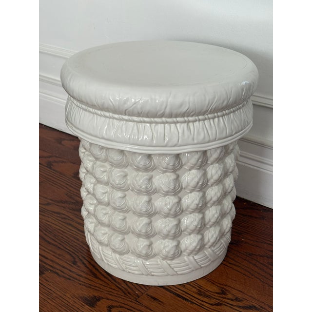 1970s Vintage Clamshell Trompe Le' Oeil Garden Stool -Made in Italy For Sale - Image 12 of 12