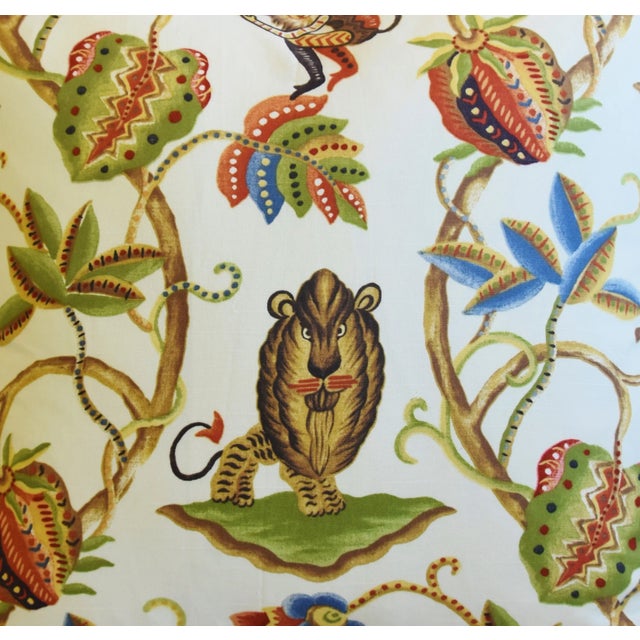 French Country P. Kaufmann Bazaar Paradise Lion Feather/Down Pillow 24" Square For Sale - Image 3 of 7