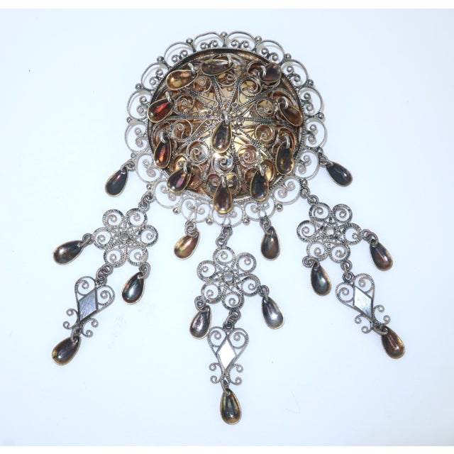 Norwegian Sterling Silver Solje Wedding Brooch by e.o. Erickson, 1940's For Sale - Image 10 of 14