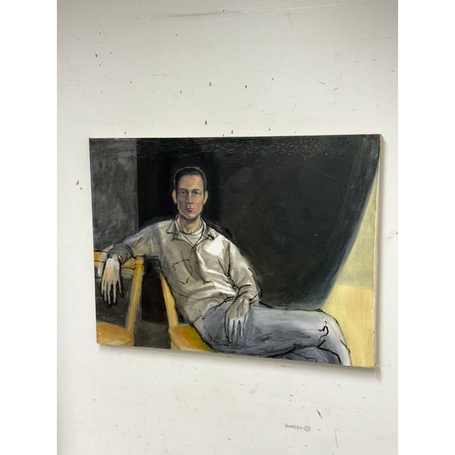 Figurative Figurative Portrait of a Man Reclining For Sale - Image 3 of 12