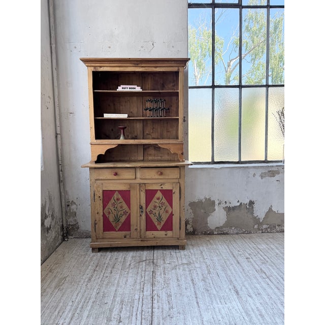 Antique Folk Art Polychrome Grocery Store Cabinet from Savoy, 1940s For Sale - Image 6 of 18