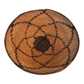 1920s Hand Made Geometric Woven Basket For Sale