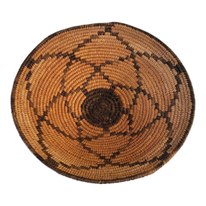 1920s Hand Made Geometric Woven Basket