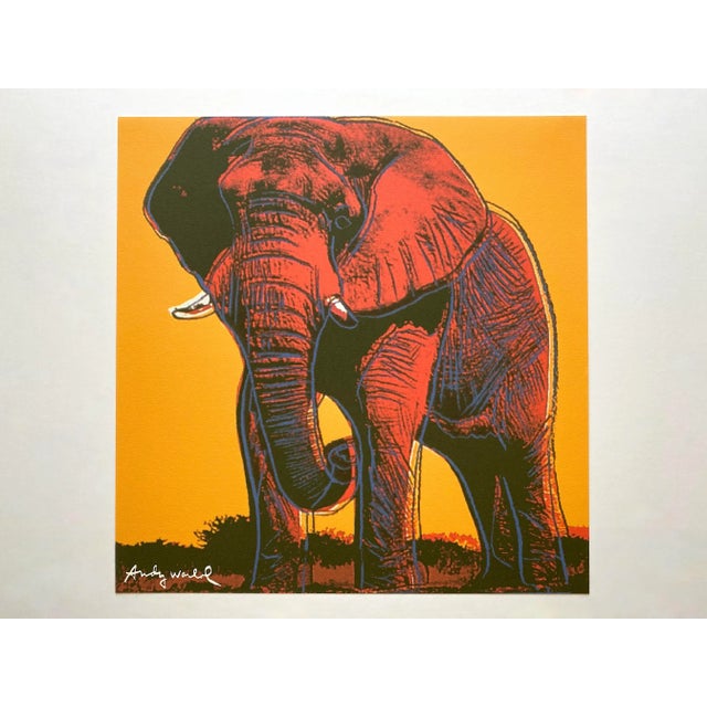 Andy Warhol Vintage 1986 Limited Edition Endangered Species Large Fine Art Lithograph Print " African Elephant " 1983 For Sale - Image 9 of 12