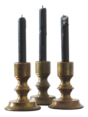 Vintage Norwegian Brass Candlesticks, 1970s, Set of 3
