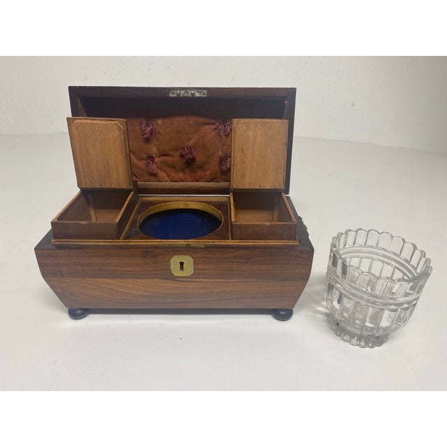 Brown Antique Mid 19th Century Rosewood Tea Caddy. For Sale - Image 8 of 12