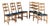 Danish Razor Blade Chairs in Oak and Striped Wool from Henning Kjærnulf, 1970s, Set of 6 For Sale