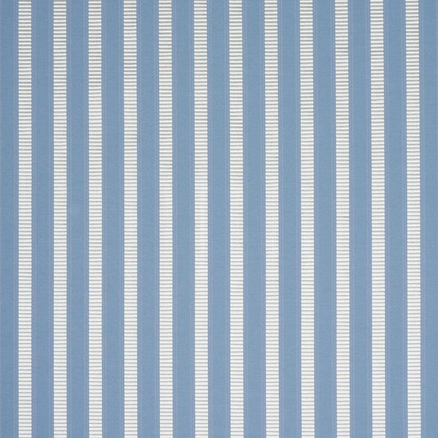 Traditional Sample - Schumacher Lincoln Small Stripe Fabric In Blue For Sale - Image 3 of 5