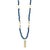 Forever Loved Gold Pendant Blue Beaded Necklace For Sale - Image 9 of 12