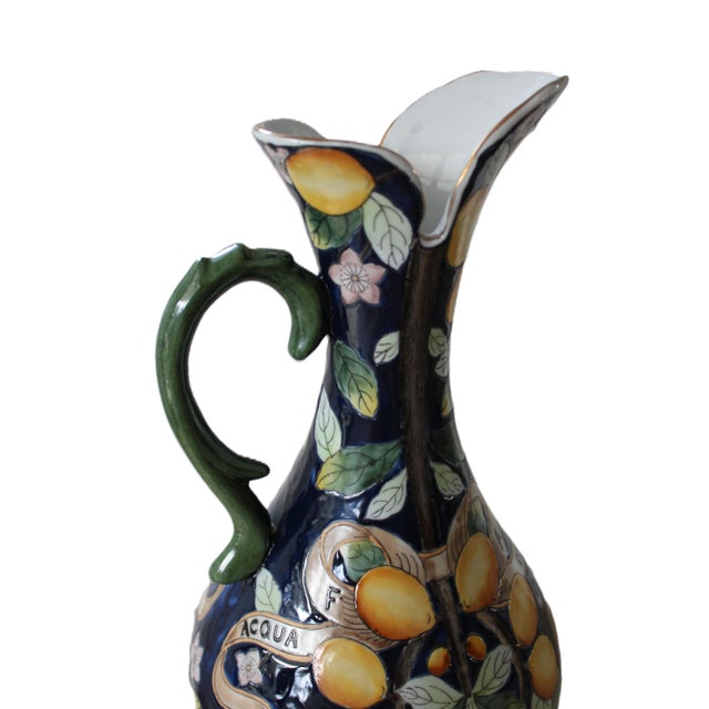 Societa Ceramica Italiana Large Societa Ceramica Italiana Style Pitcher, 14.5" For Sale - Image 4 of 5