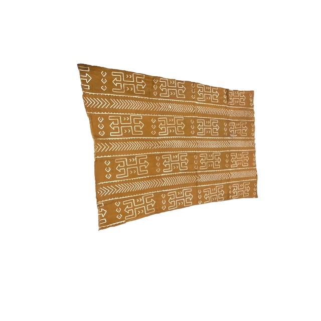1980s Malian Brown & White Mud Cloth Textile 62' H For Sale - Image 5 of 8