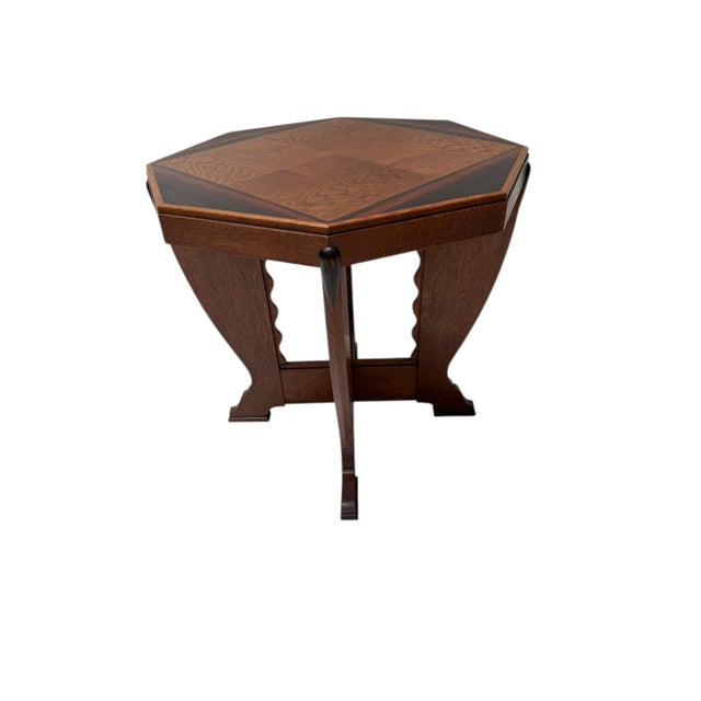 1920s Art Deco Amsterdamse School Coffee Table in Oak, 1920s For Sale - Image 5 of 14
