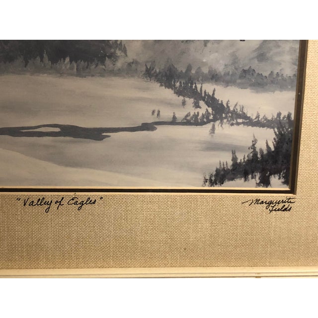 Offered is a limited edition offset lithograph titled "Valley of Eagles" by Montana artist Marguerite Fields (1942–2013)....