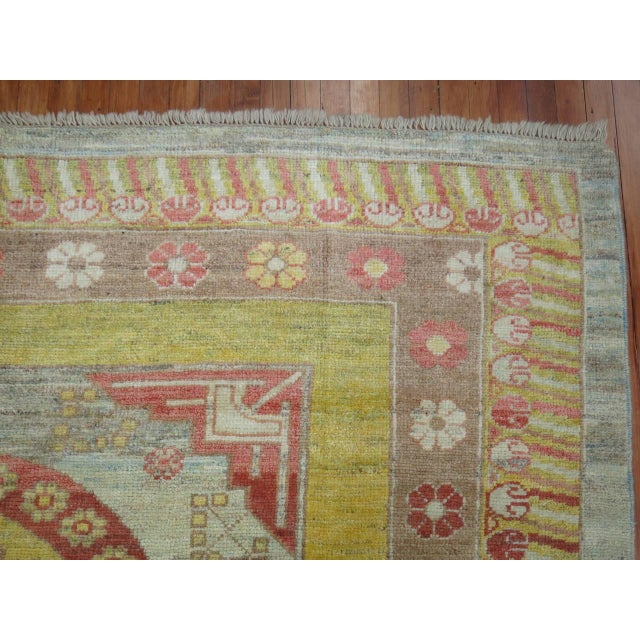 Vintage Zabihi Collection Square Size Inspired Khotan Rug - 8' x 8'9" For Sale In New York - Image 6 of 6