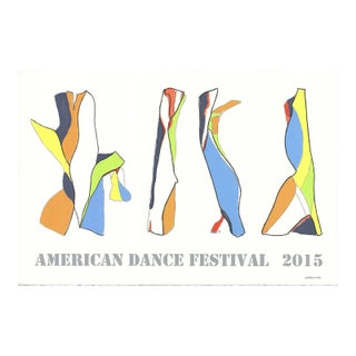 2015 Jon Nathanson 'American Dance Festival 2015' Contemporary White, Blue, Yellow Serigraph For Sale