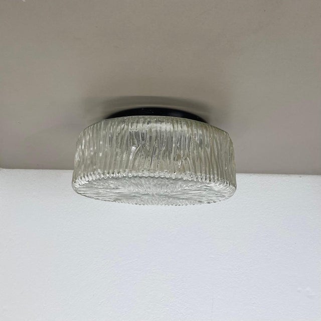 1960s Textured Wall Ceiling Light in the style of Helena Tynell for Glashütte Limburg, 1960s For Sale - Image 5 of 17